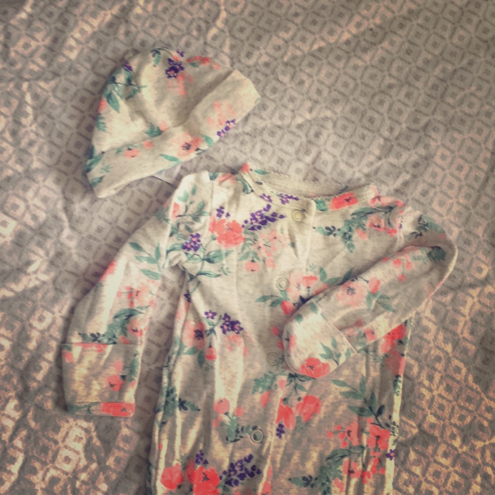 NB onesie with hat